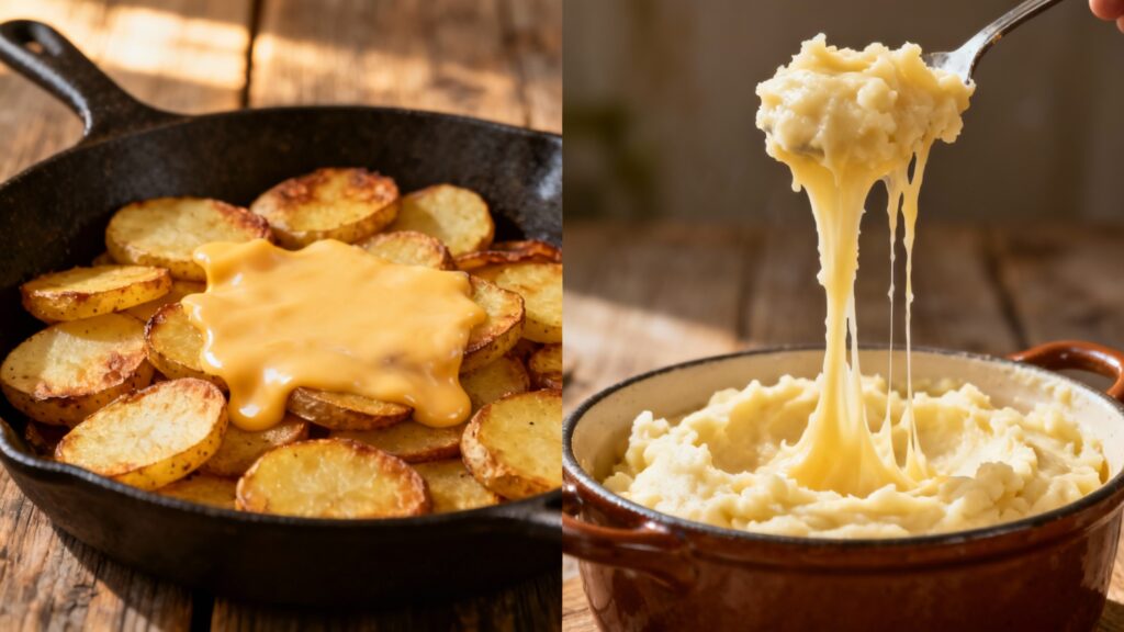 Aligot filant et truffade fondante comparés