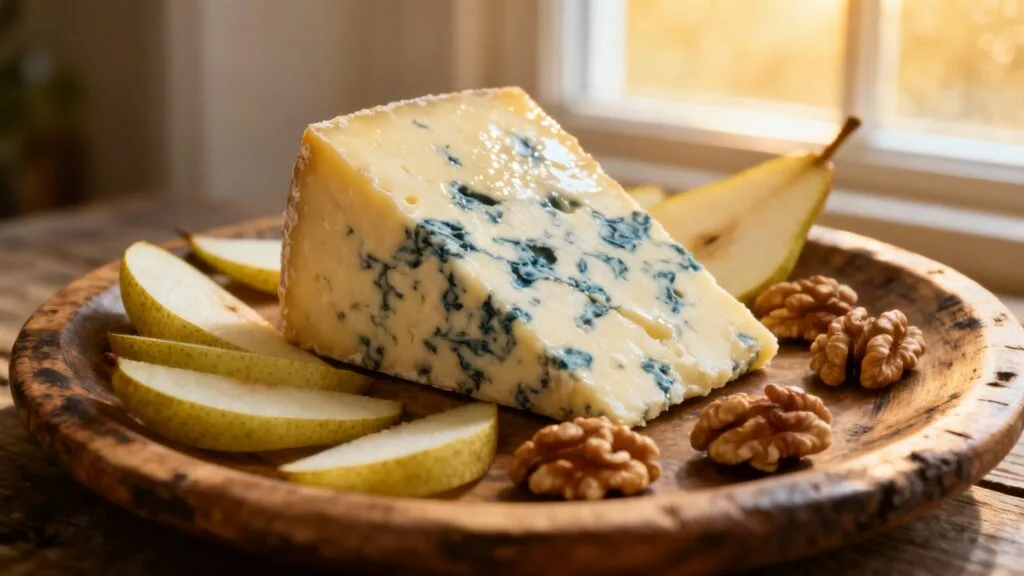 Bleu d'Auvergne AOP pâte persillée avec poire et noix
