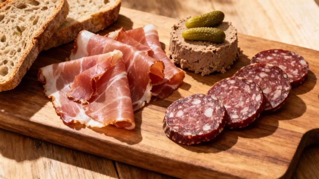 Planche de charcuteries auvergnates IGP