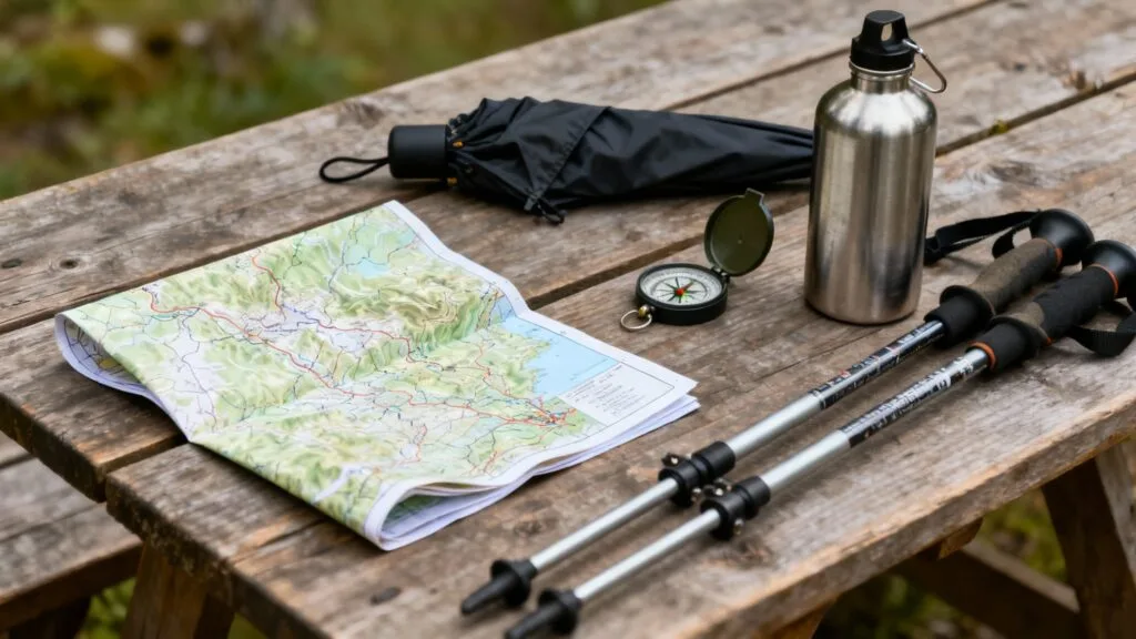 Équipement simple pour préparer une randonnée volcanique