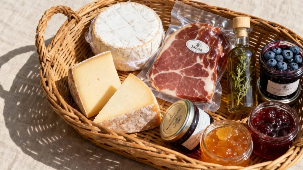 Panier de spécialités auvergnates à ramener