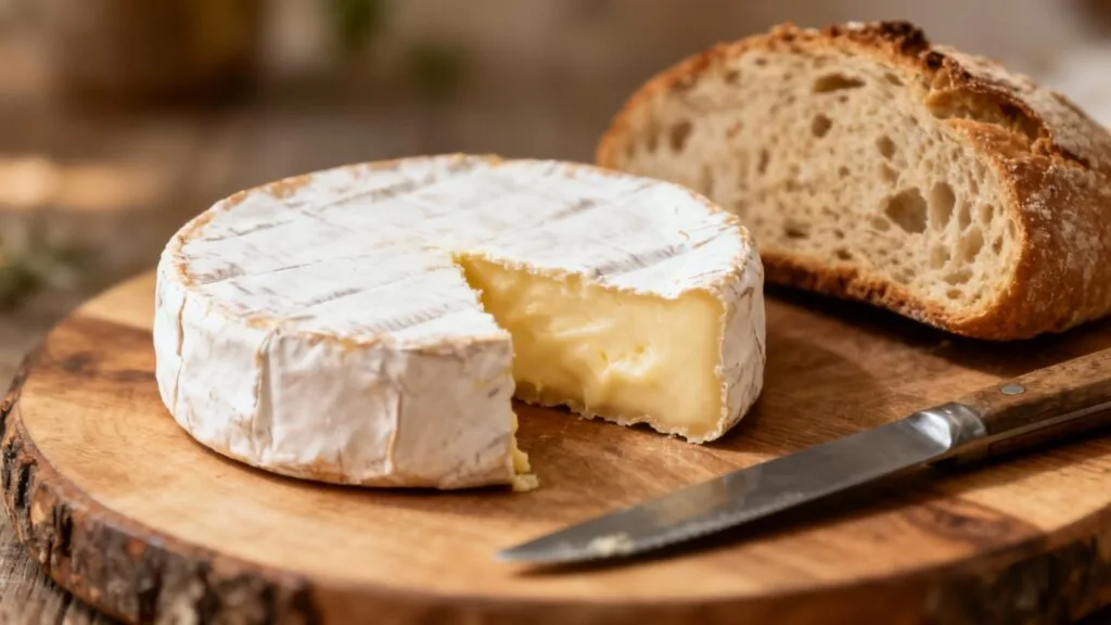 Saint‑Nectaire AOP crémeux sur planche en bois