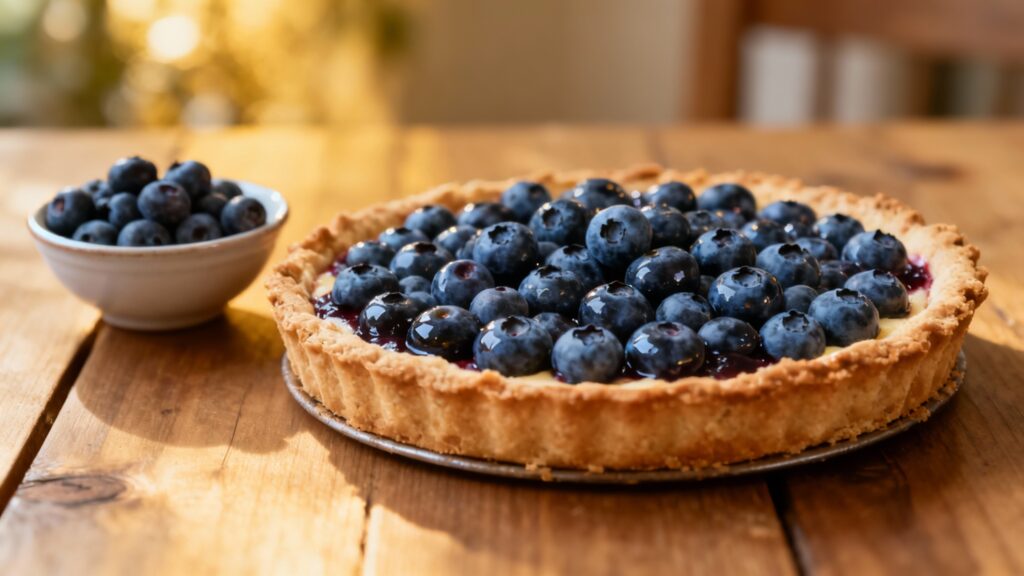 Tarte aux myrtilles, dessert auvergnat de montagne