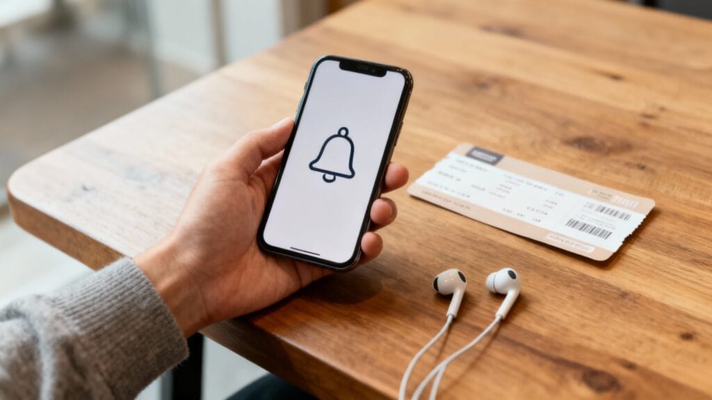 Alerte de prix skyscanner affichée sur smartphone