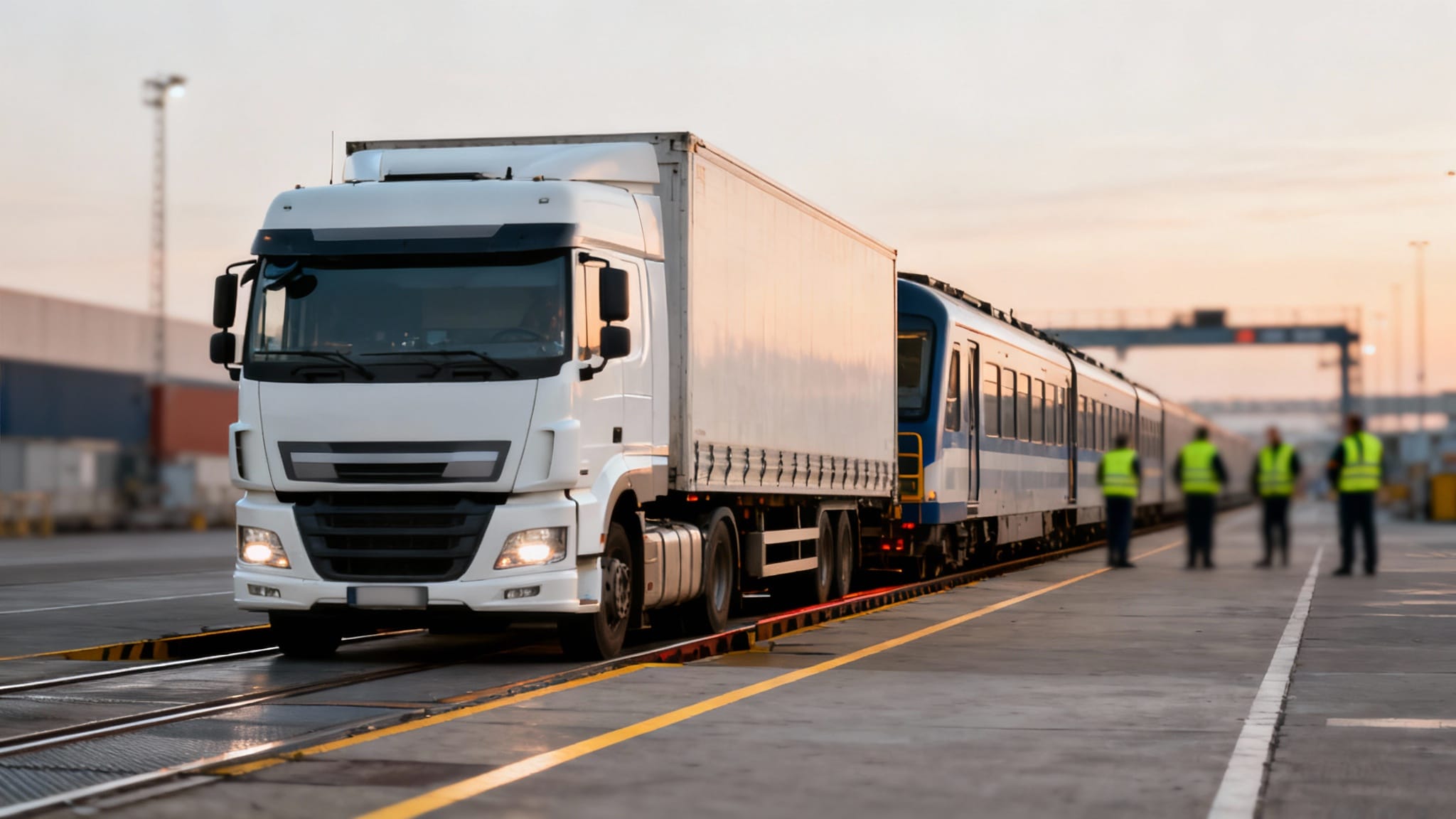 Camion aligné pour la navette, traversée 35 minutes 24/7