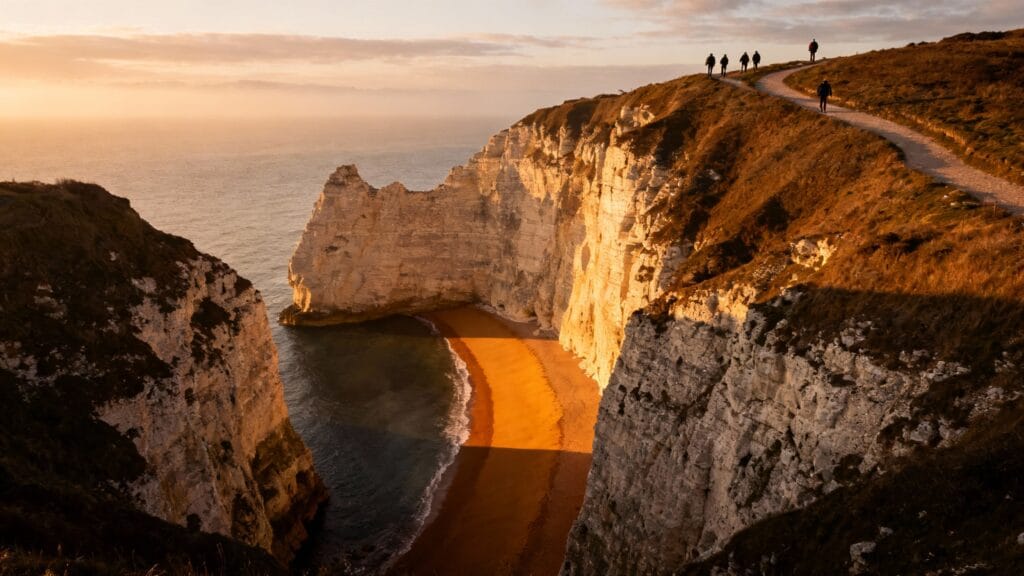 Crique sauvage et falaises, randonnée côtière