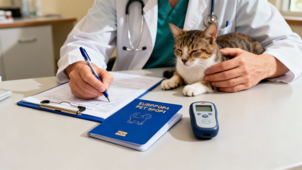 Passeport européen animal et lecteur de puce électronique