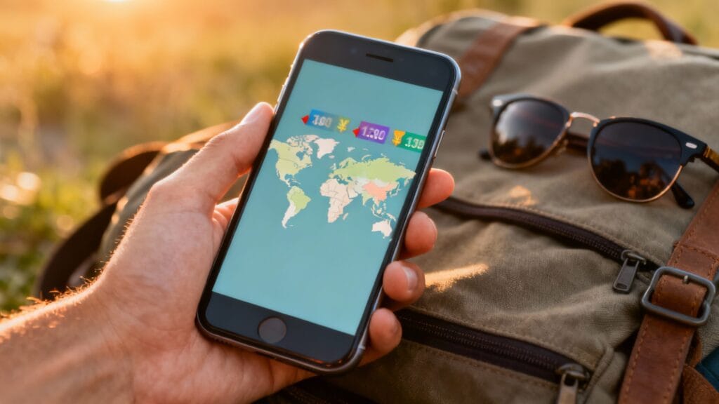 Option Partout et aéroports proches affichés sur smartphone