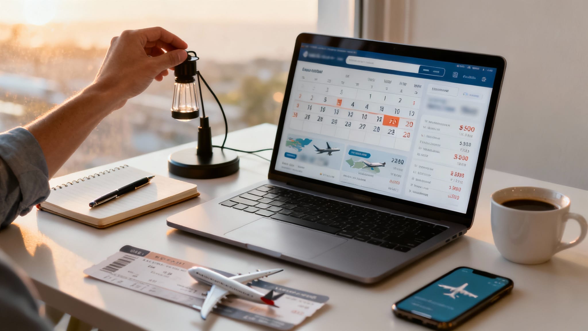 Recherche de vols moins chers sur skyscanner, calendrier visible