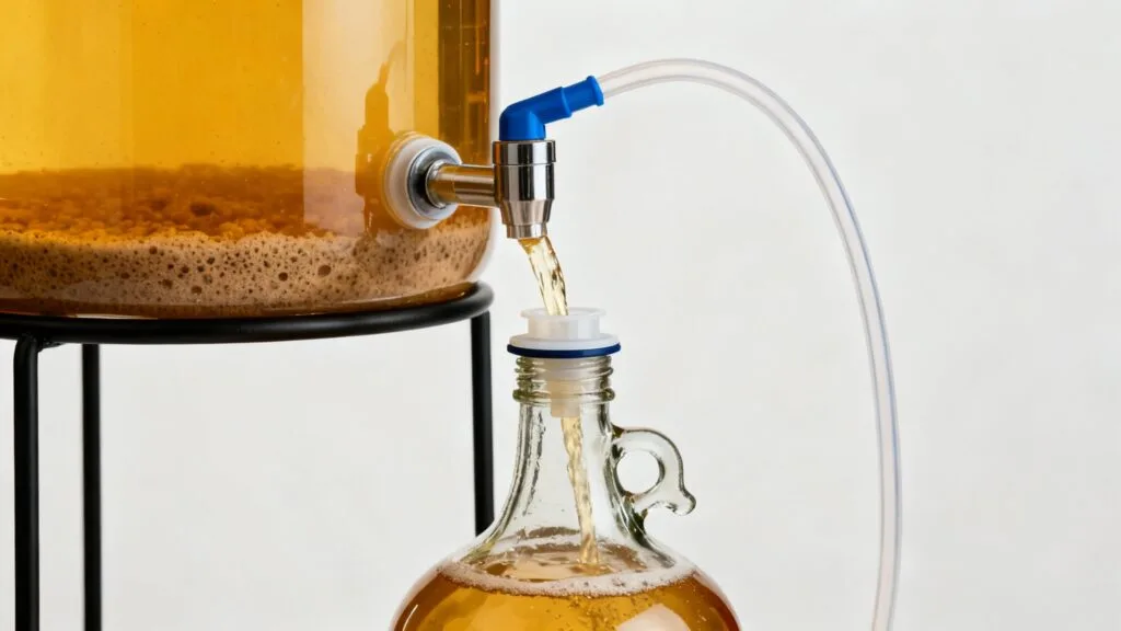 Soutirage d'hydromel pour séparer les dépôts