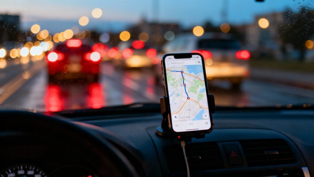 Trafic en temps réel affiché pendant l’itinéraire choisi