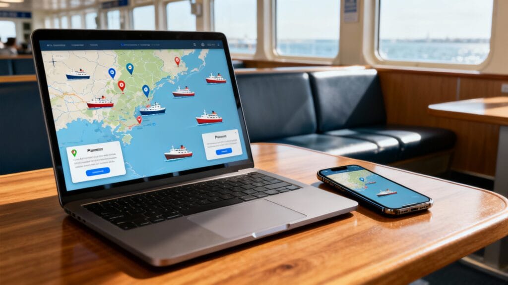 Accès web et mobile à la carte maritime interactive