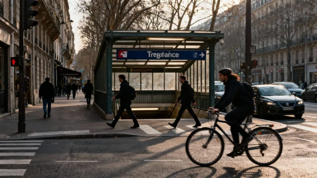 Accès centre‑ville : métro, piétons et vélos près du marché