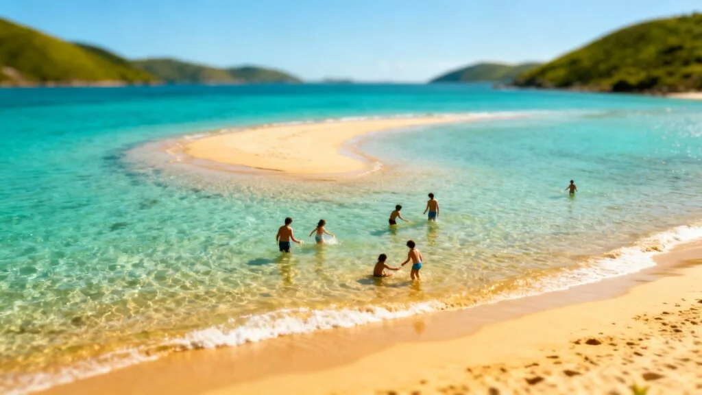 Baie turquoise aux eaux peu profondes près de Lisbonne