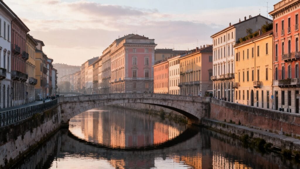 Canal urbain et façades classiques d’une métropole européenne