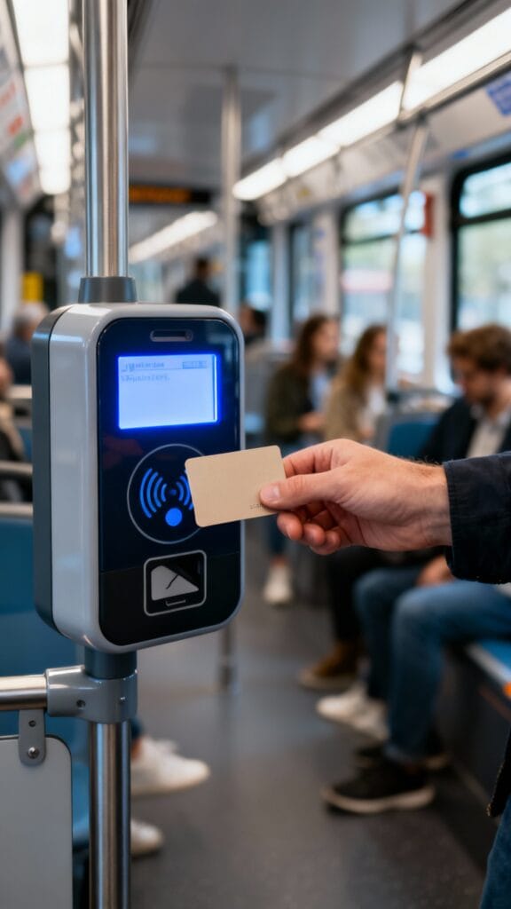 Validation bus tram avec carte Oùra sans contact