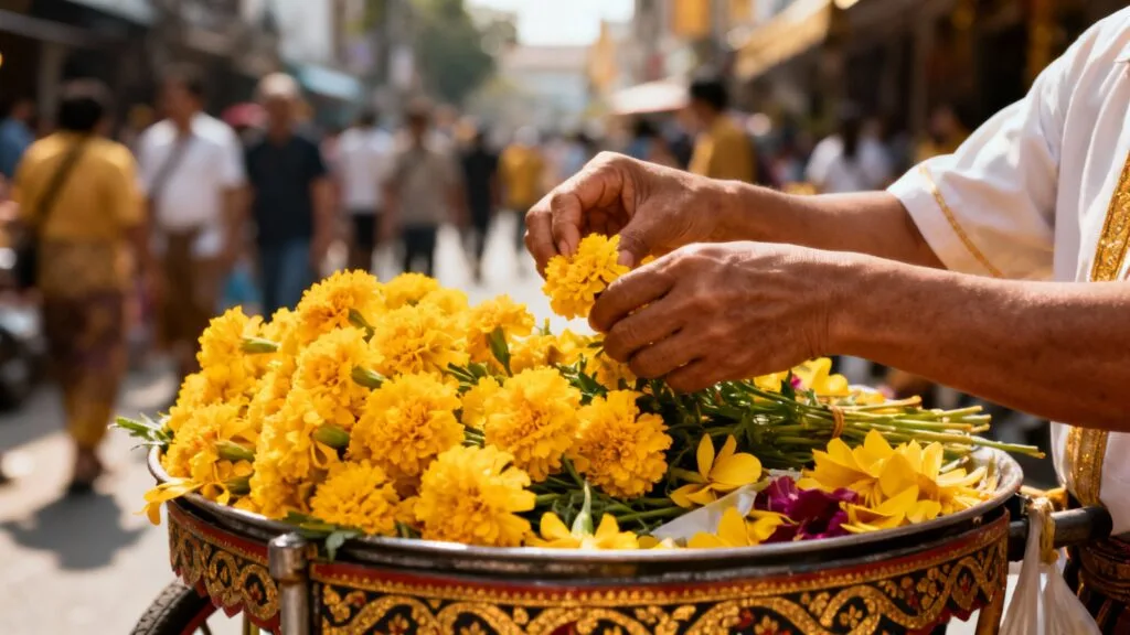Char décoré de fleurs jaunes en fête printanière