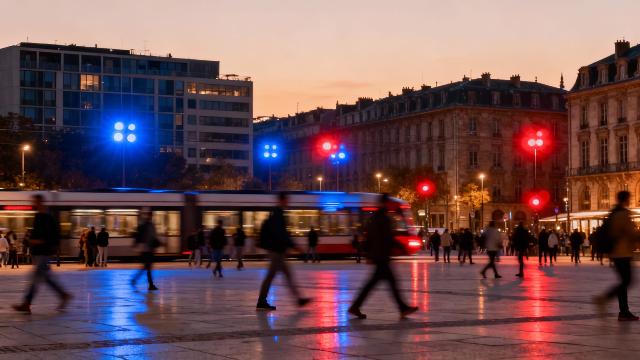 Centre-ville animé illustrant les villes les plus dangereuses de France