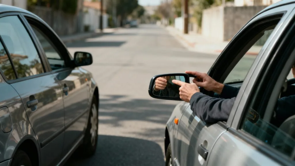 Situation de faux accrochage, rester calme et prendre des photos