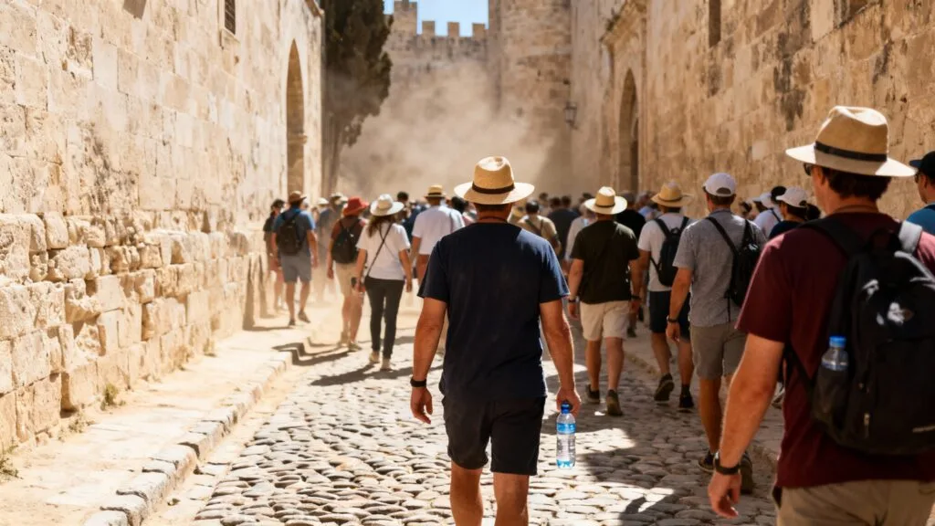 Vieille ville croate bondée aux heures chaudes