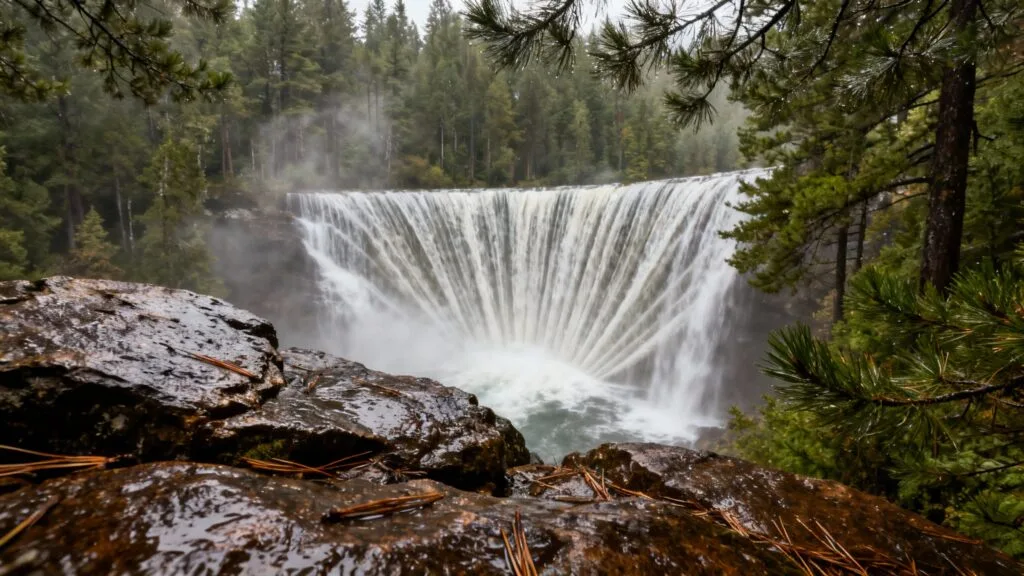 Grande cascade au cœur d’une forêt vosgienne