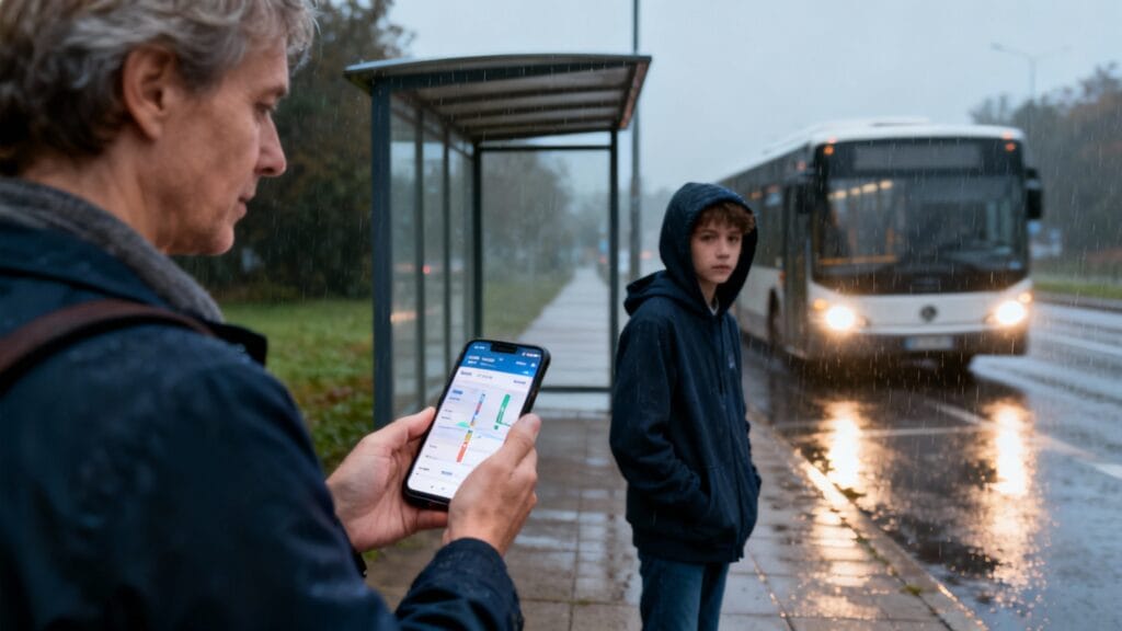 Consultation des infos trafic en cas de retard du bus scolaire