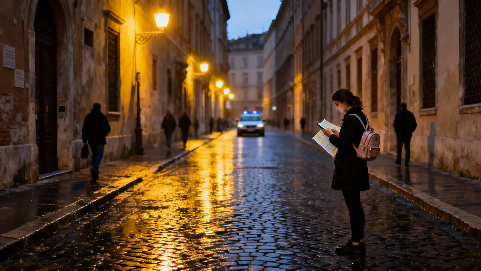 Lettonie pays dangereux : vieille ville balte au crépuscule