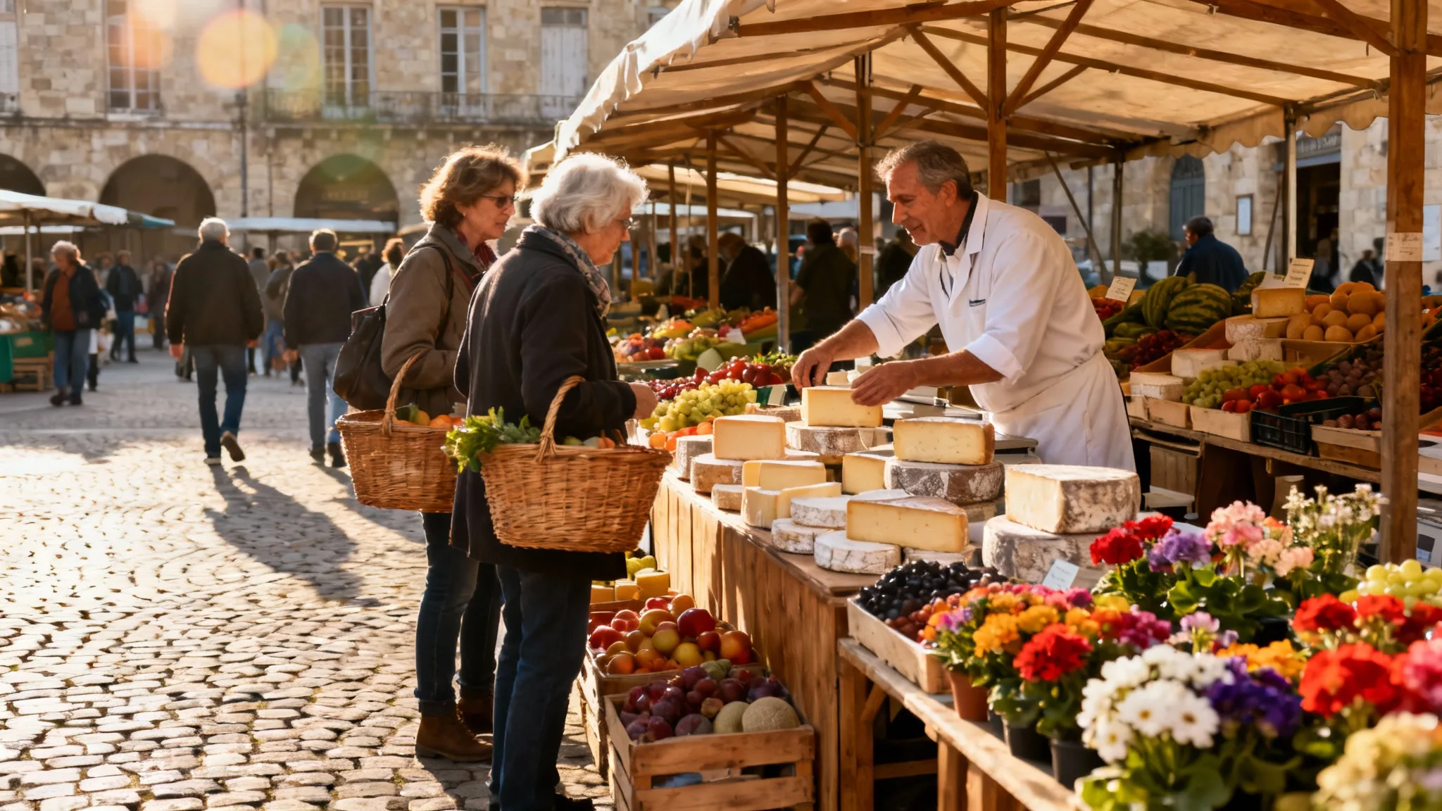 Ambiance du marché de Montbrison sur la place