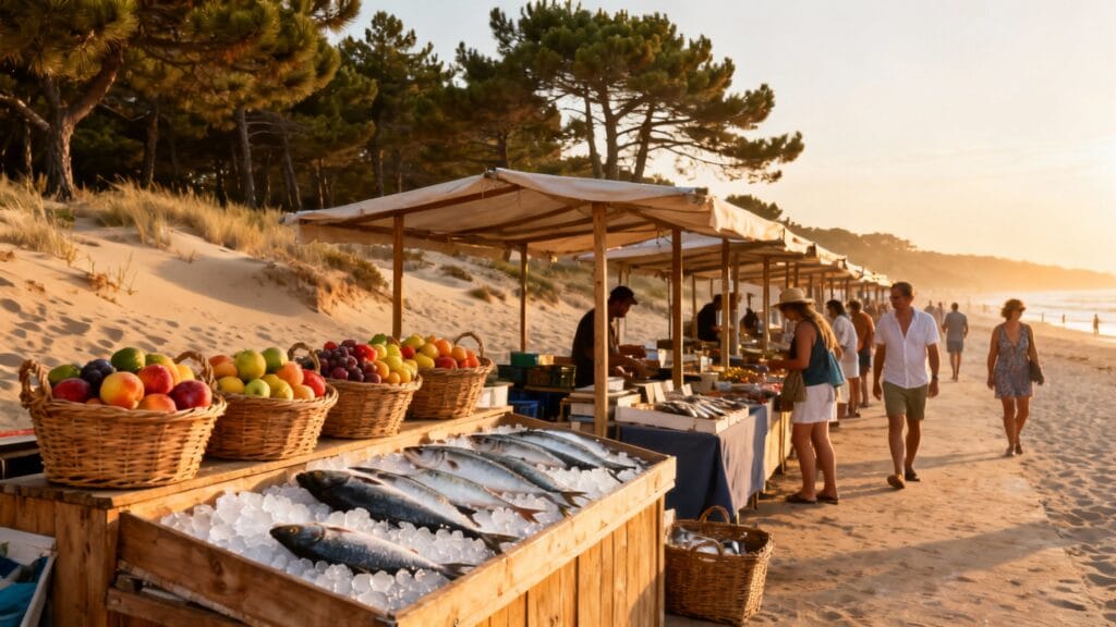 Marché de la plage Saint Jean de Monts en été