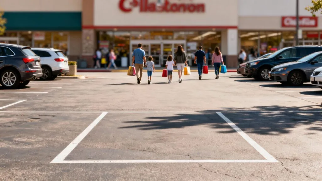 Parking gratuit près des entrées, facile à se garer