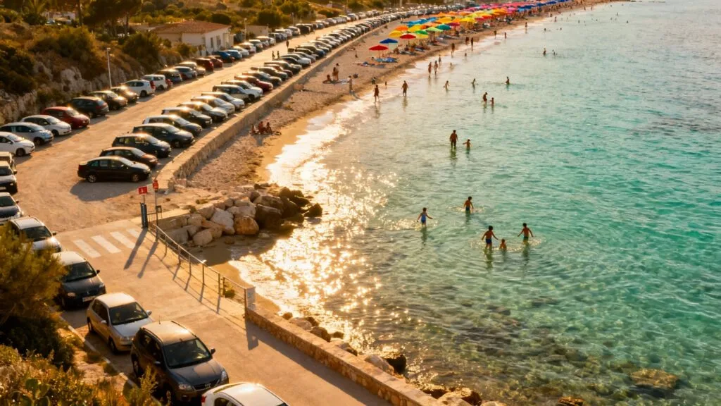 Accès plage saturé et foule à éviter en Corse