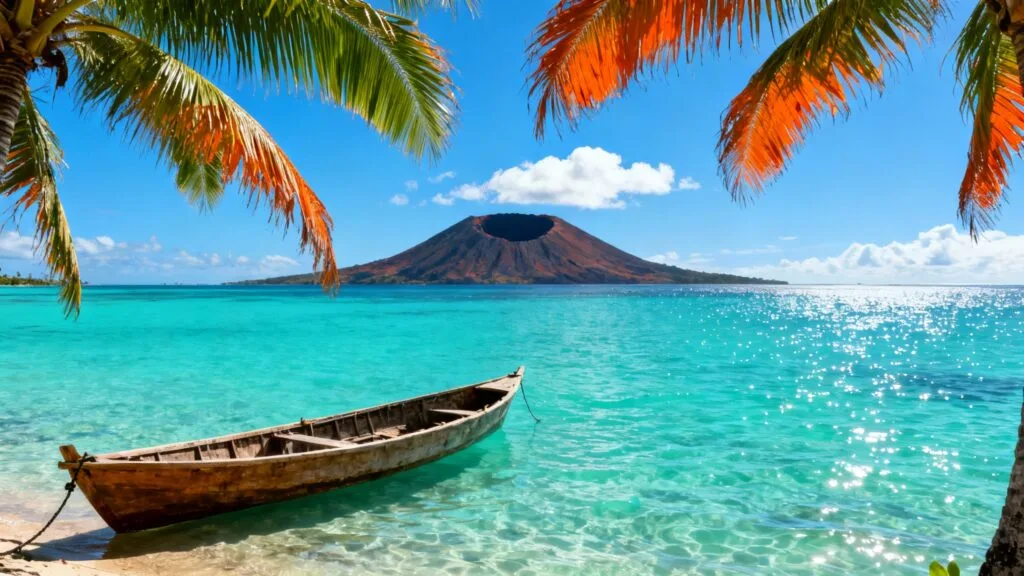 Lagon turquoise et pirogue, Vanuatu et Port‑Vila