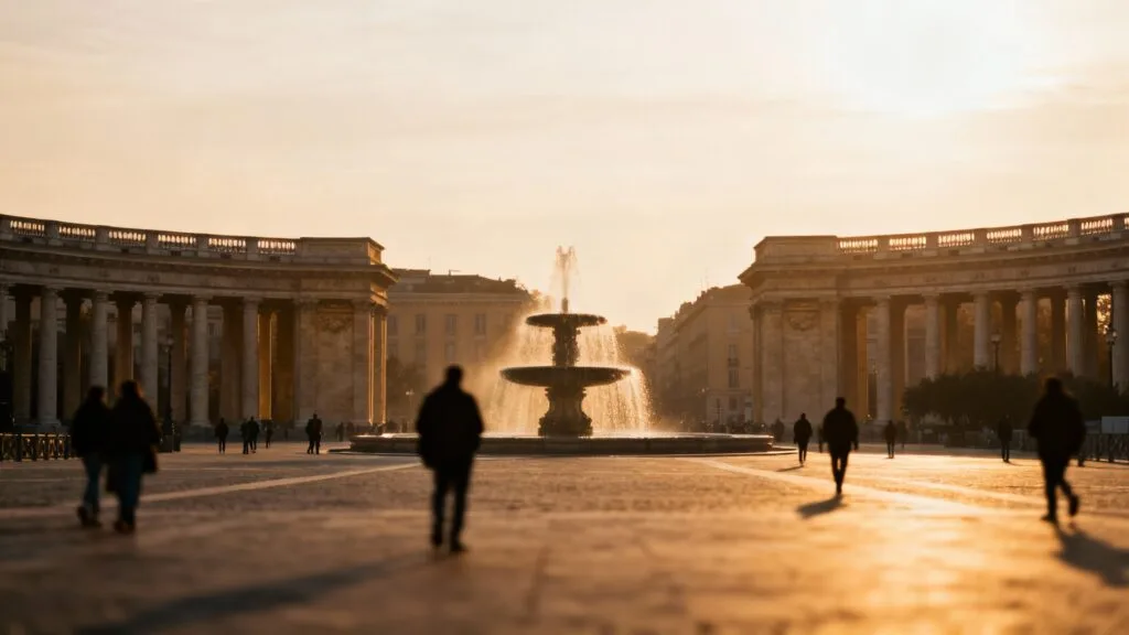 Grande place classique évoquant la cité‑État du Vatican