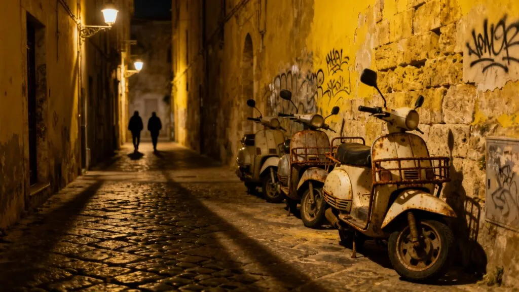Ruelle nocturne peu animée, vigilance recommandée