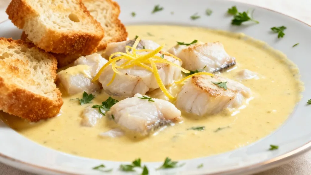 Bourride de lotte liée à l’aïoli crémeux