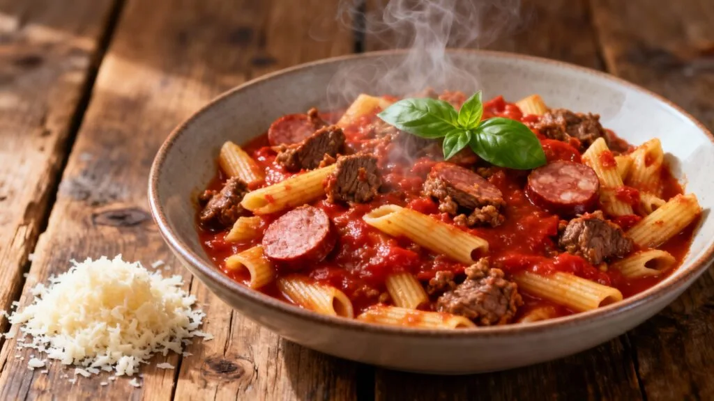 Bol de macaronade sétoise en sauce tomate riche