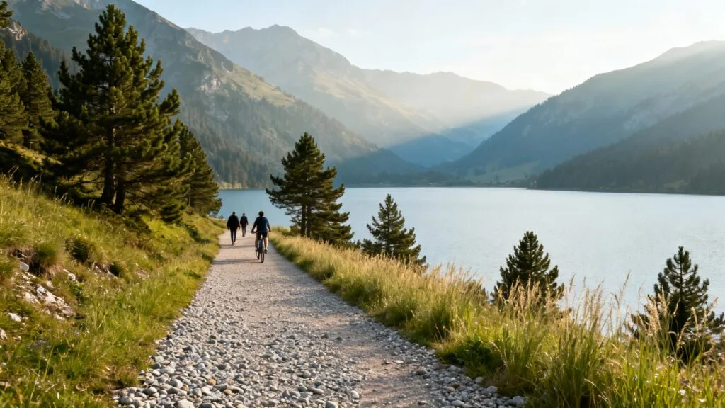 Boucle au bord d’un lac vosgien, marche et vélo