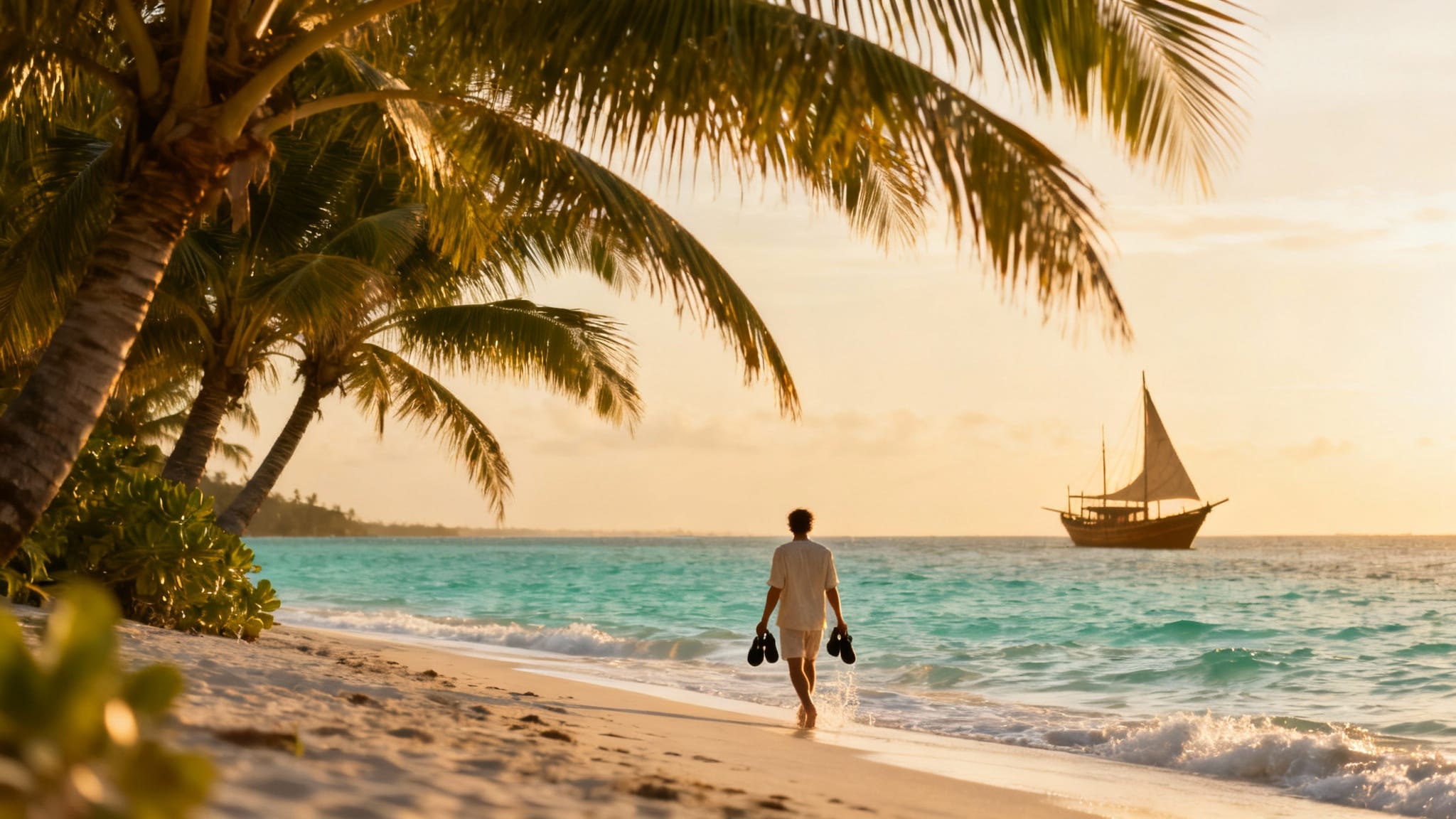 Zanzibar pays dangereux ? Plage paisible au coucher du soleil