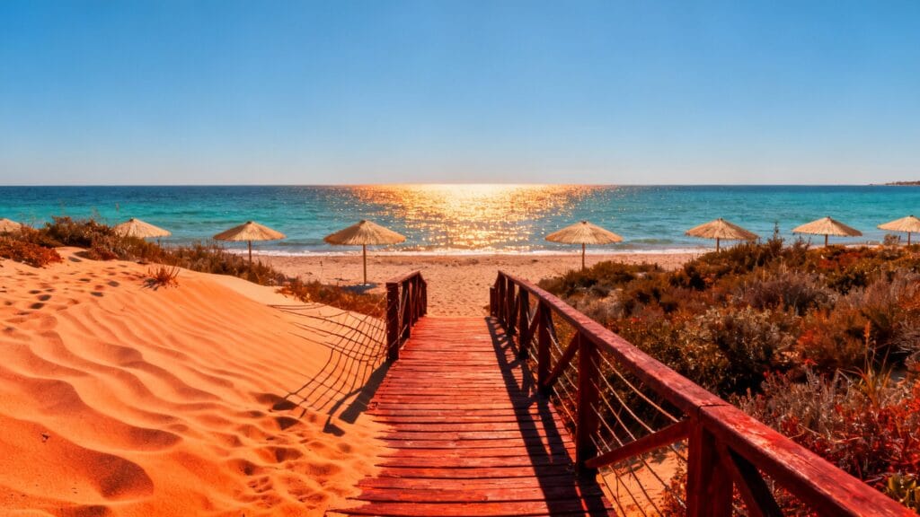 Plage ensoleillée idéale pour un week-end au soleil