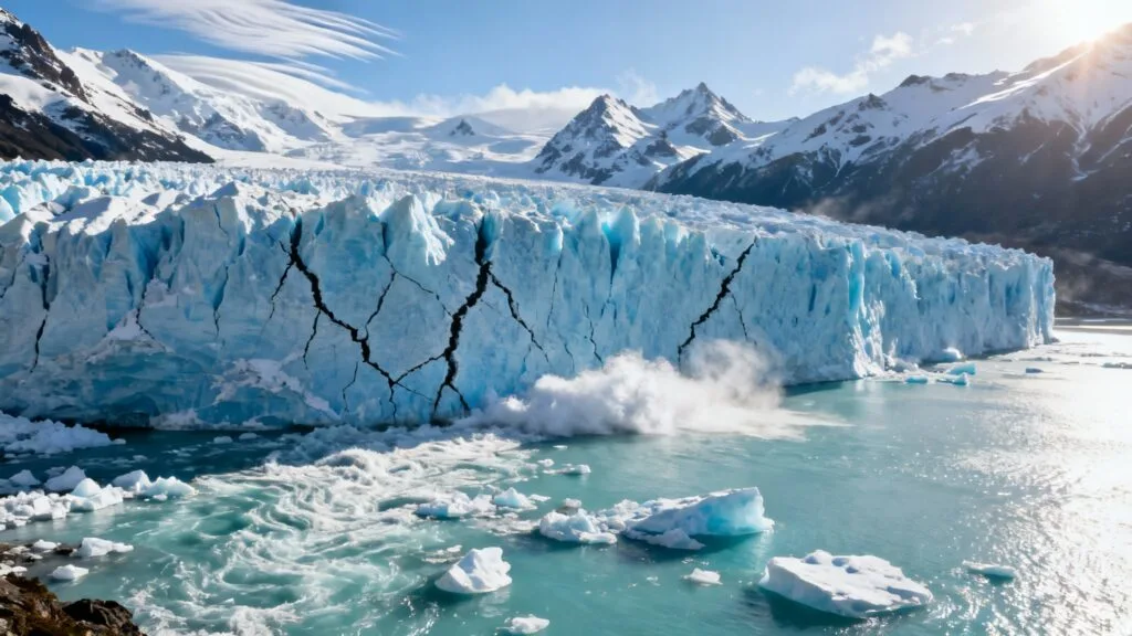 Glacier bleu et Andes, paysages spectaculaires