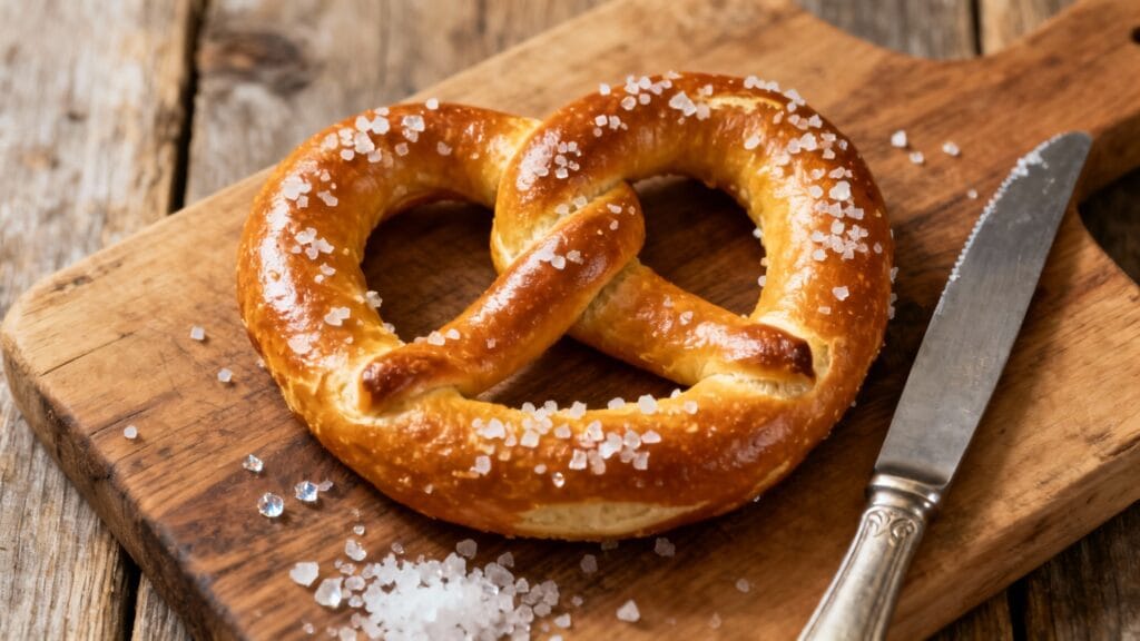 Bretzel doré au gros sel, encas emblématique allemand