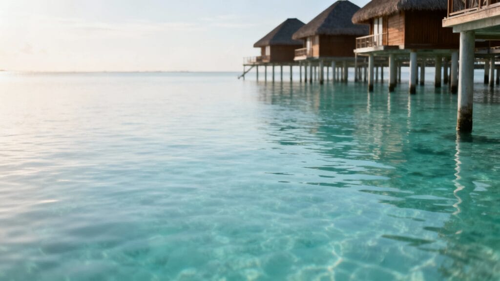 Eau turquoise calme idéale pour la baignade prolongée en avril