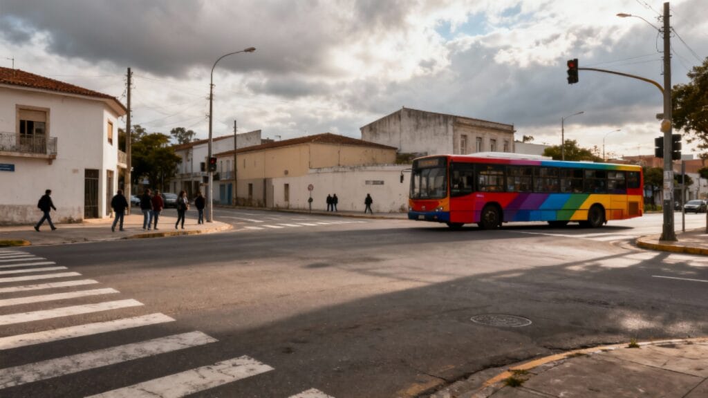 Carrefour animé et criminalité urbaine persistante