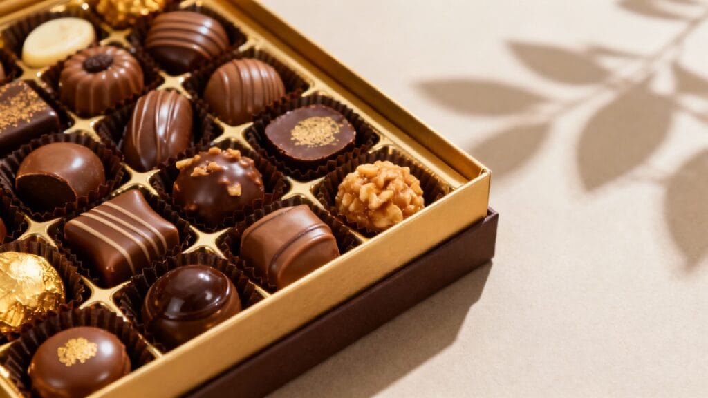 Pralines de chocolat belge aux ganaches variées