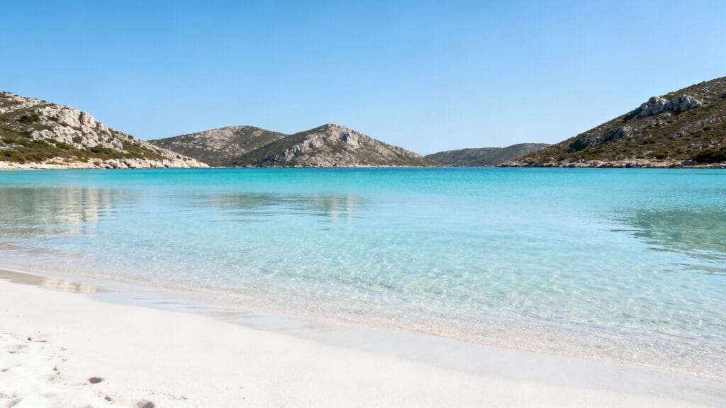 Lagon turquoise pour se baigner en octobre