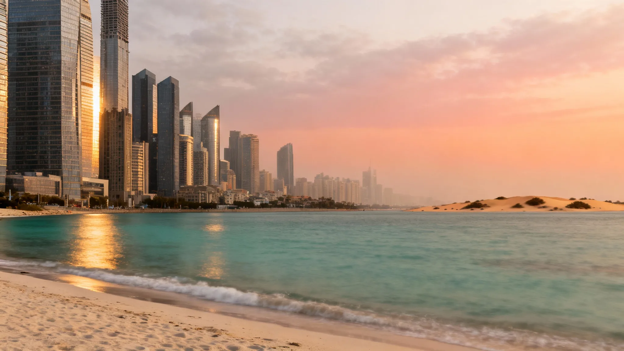 Skyline côtier illustrant dubaï est dans quel pays et quel continent