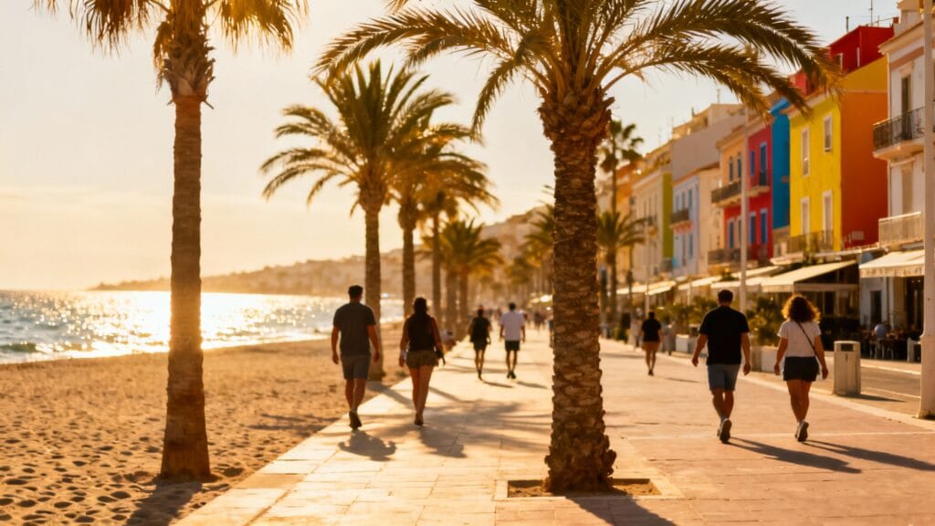 Promenade méditerranéenne d'un pays très touristique d'Europe