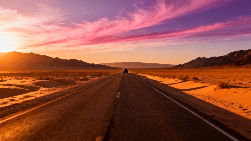 Route scénique illustrant un top 10 pays du tourisme
