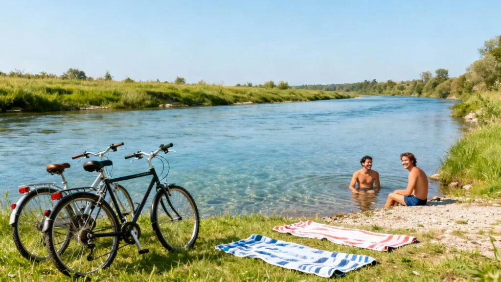 Rivière limpide et coin calme de baignade en pleine nature