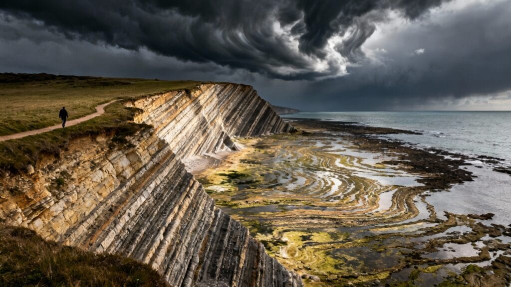 Falaises en strates et littoral du Pays basque
